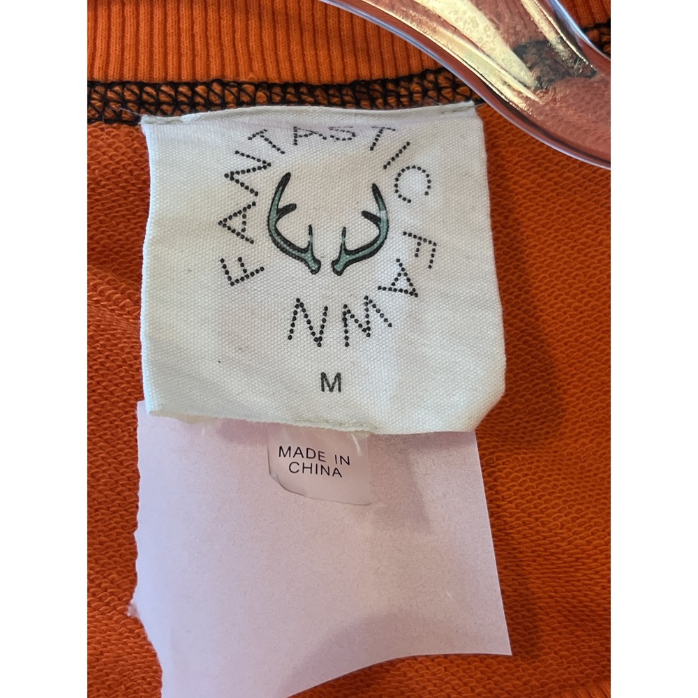 Fantastic Fawn Size M Orange Halloween Relaxed Sweatshirt Sequin Ghost Pumpkin - Picture 4 of 7